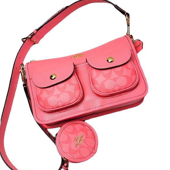 Coach Pennie Crossbody with Coin Case & Signature Canvas Detail Pink Lem… - Picture 8 of 8